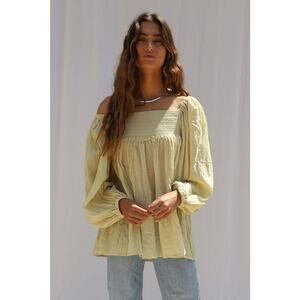 NWT Jen's Pirate Booty Mercury Blouse Jibarita Natural White Cotton Gauze Medium